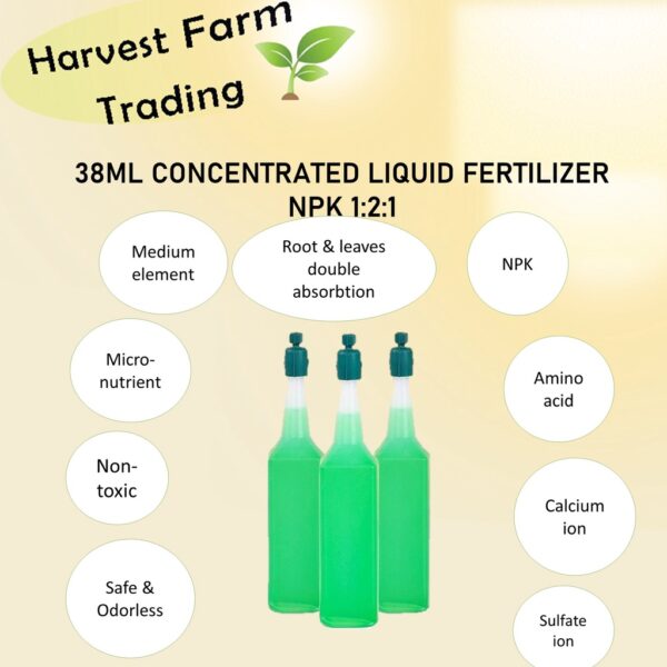 LIQUID FERTILIZER 38ML NUTRIENT SOLUTION NPK 1:2:1 CONCENTRATED PLANT NUTRITION FOR FLOWER baja cecair air pekat 肥料液体营养液 - 图片 3