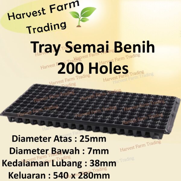 200 holes seedling tray semaian benih 1pcs bekas semaian biji benih tapak semaian biji benih nursery 育苗盆 gardening 种植