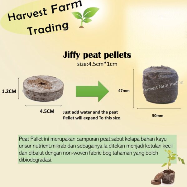Jiffy Peat Pellet 5 Saiz 30mm 44mm Seed Starting Pallet Media Semai Benih Soil cocopeat Block Garden Seed Starter tanah - Image 8