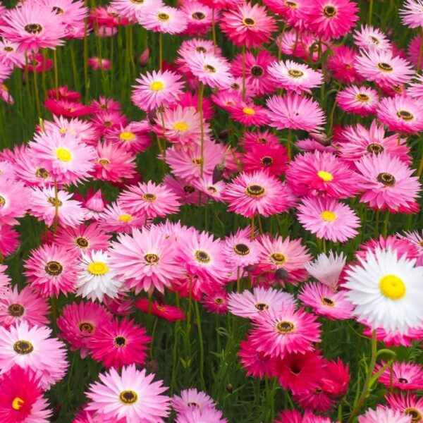 Everlasting daisy seeds 10- biji benih bunga daisy pink 永生菊種子四季耐热花种子 flowers seed dahlia rose ros zinnia hiasan matahari - Image 3