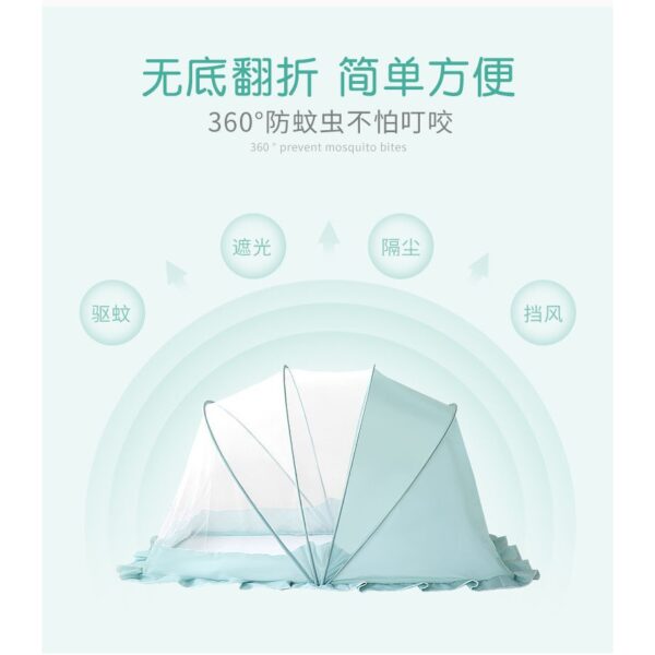 Kelambu Bayi Baby Mosquito Net Cover Adjustable Bed Net Kelambu Nyamuk Lipat 婴儿床蚊帐罩 - Image 5