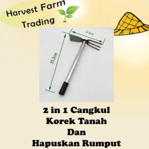 2 IN 1 Handheld Weeding Garden Hoe Rake Farm Garden Agriculture Tool Weeding Accessories cangkul mini cabut rumput