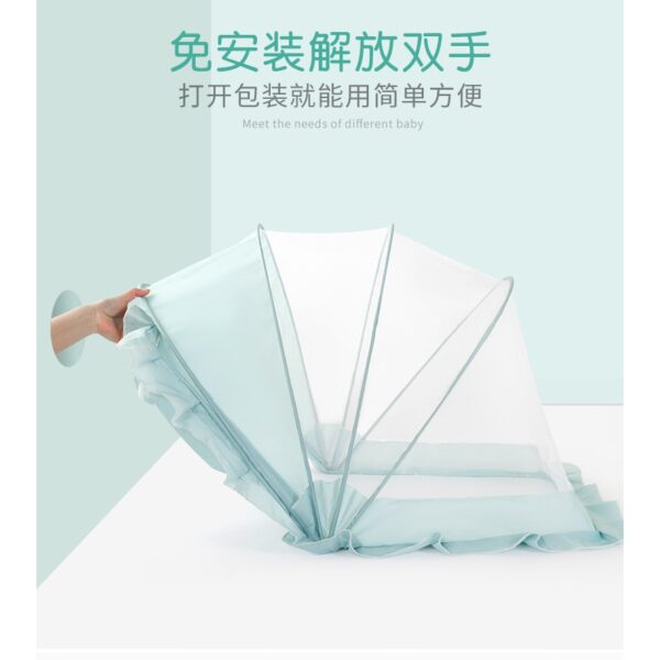 Kelambu Bayi Baby Mosquito Net Cover Adjustable Bed Net Kelambu Nyamuk Lipat 婴儿床蚊帐罩 - Image 3