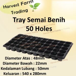 50 holes seedling tray semaian benih 1pcs bekas semaian biji benih tapak semaian biji benih nursery 育苗盆 gardening seed