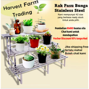 rak bunga bertingkat pasu bunga rak pasu bunga outdoor murah stainless steel flower rack 花盆架子 不锈钢花架 flower pot rack