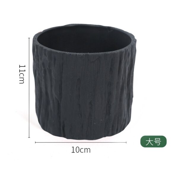 Tiruan log pasu bunga succulent resin plastik besar kecil pasu bunga balkoni bekas花盆 - Image 7