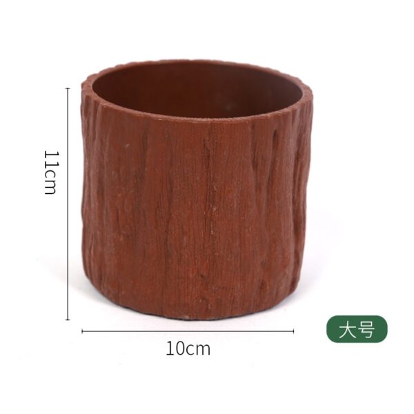 Tiruan log pasu bunga succulent resin plastik besar kecil pasu bunga balkoni bekas花盆 - Image 5