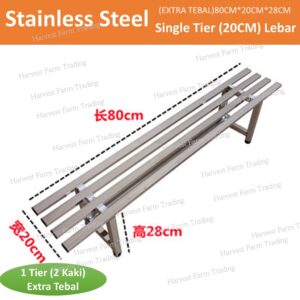 Rak Pasu Bunga Bertingkat 80*20*28 stainless steel flower rack 花盆架子不锈钢花架 flower pot rack Rak pasu outdoor 2 layer 1 tier