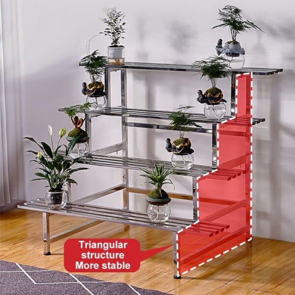 Rak Pasu Bunga Bertingkat 80*20*28 stainless steel flower rack 花盆架子不锈钢花架 flower pot rack Rak pasu outdoor 2 layer 1 tier - Image 6