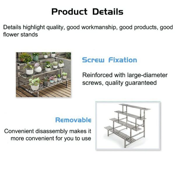 Rak Pasu Bunga Bertingkat 80*20*28 stainless steel flower rack 花盆架子不锈钢花架 flower pot rack Rak pasu outdoor 2 layer 1 tier - Image 4