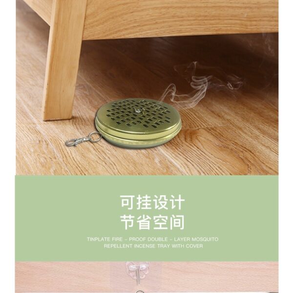 bekas ubat nyamuk lingkaran tempat letak ubat nyamuk gantung Mosquito Coil holder tray container box outdoor 驅蚊香盤 耳夾盒架 - Image 8