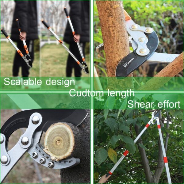 Tree Branch Pruning Cutter  Shears Telescopic Expandable  Blade Wood Cutter Secateurs Home Gardening Plant Lopper Cutter - Image 2