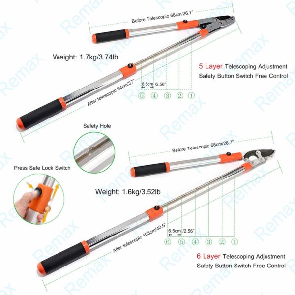 Tree Branch Pruning Cutter  Shears Telescopic Expandable  Blade Wood Cutter Secateurs Home Gardening Plant Lopper Cutter - Image 6