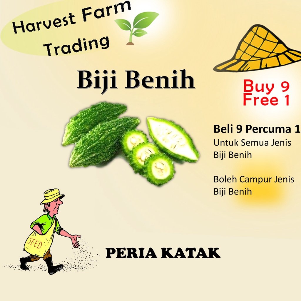 Biji Benih Peria Katak 5 Biji Vegetable Seed Bitter Ground 小苦瓜种子 Family Seeds Plant Seed biji benih sayur sayuran pahit