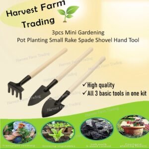 Set Of 3 Mini Garden Plant Tools Gardening Tool Spade,Shovel,Rake alat pertanian mini Sudok, Sudip, Garu alatan tanam